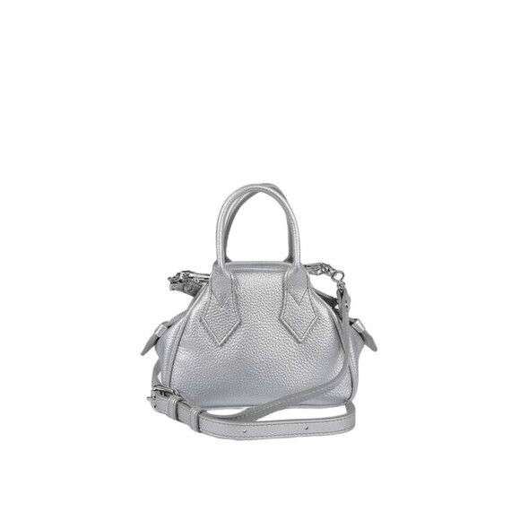 Vivienne Westwood Textured Silver Shoulder Bag With Trapezoidal Shape - NWT - Picture 3 of 3